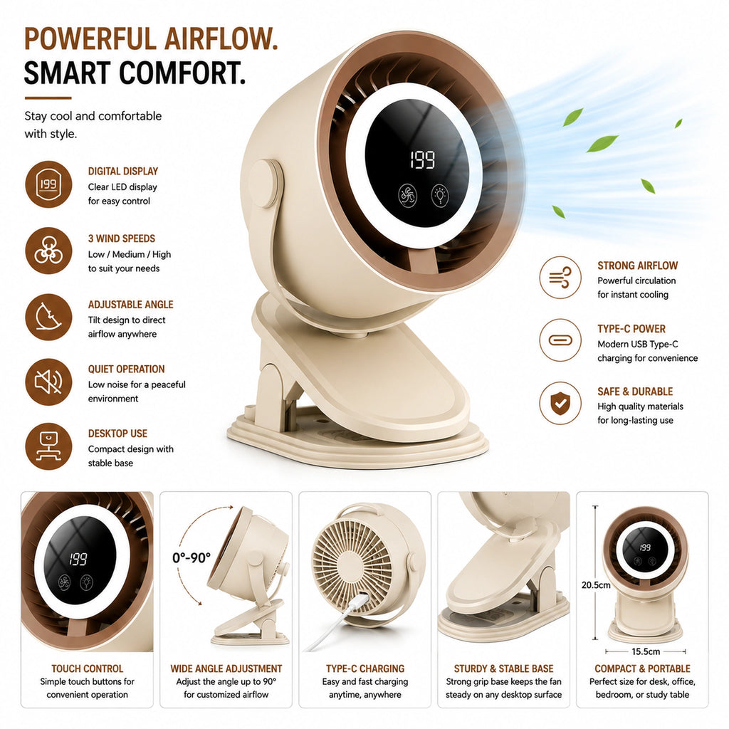 Smart AirFlow Fan with Digital Display