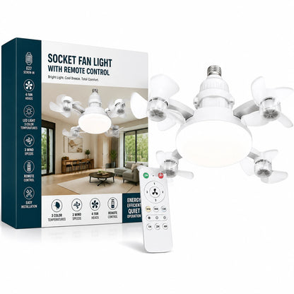 4-Head Socket Fan Light